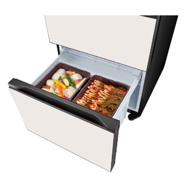 오브제컬렉션 김치냉장고 스탠드형 Z333GBB151 (324L, 글라스, 베이지, 1등급)