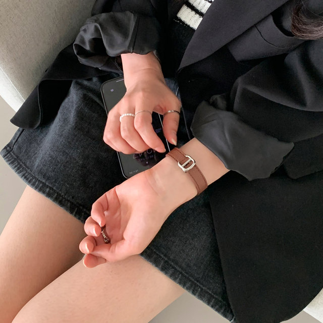 애플워치 10 9 8 7 SE 스트랩 소가죽 디버클 스티치 밴드 WBA-0710