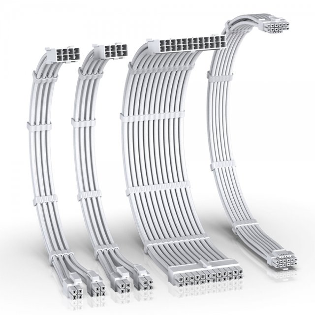 EZDIY-FAB PSU 연장 슬리빙 케이블 4PACK (화이트)
