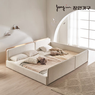 [비밀특가] 하랑 E0 패브릭 LED헤드 저상형 데이베드 패밀리침대 Q 프레임