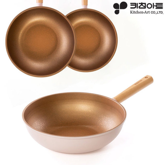 키친아트 인덕션겸용 코팅 웍 궁중팬 28cm 볶음 가정용웍 후라이팬