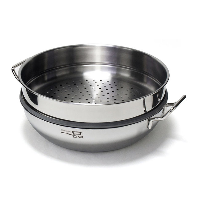 키친아트 인덕션겸용 2단 통3중 스텐 찜냄비 30cm 만두 찜솥 찜기