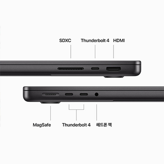 맥북프로 14 M3 Pro, 12코어 CPU, 18코어 GPU, 18GB RAM, 1TB SSD- 스페이스 블랙 [MRX43KH/A]