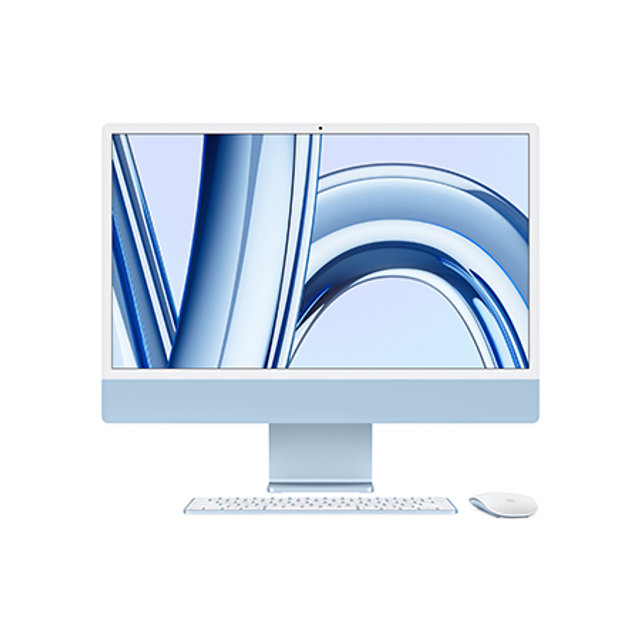 아이맥 24 M3, 8코어 CPU, 8코어 GPU, 256GB SSD - 블루 [MQRC3KH/A]