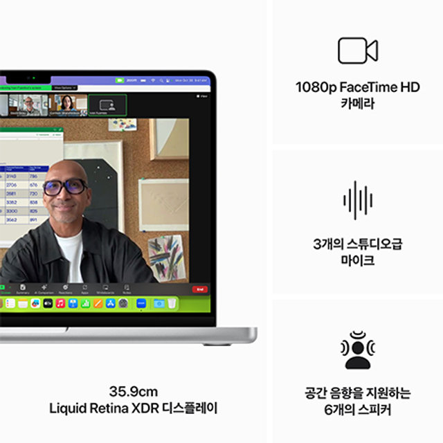 [장기할부] *맥북프로 M3 Pro칩 14형 35.9cm, 12코어 CPU, 18코어 GPU, 18GB RAM, 1TB SSD - 실버 [MRX73KH/A]