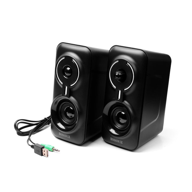 보스위즈 RGB LED 2채널 유선 USB 스피커 BOS-GS350U