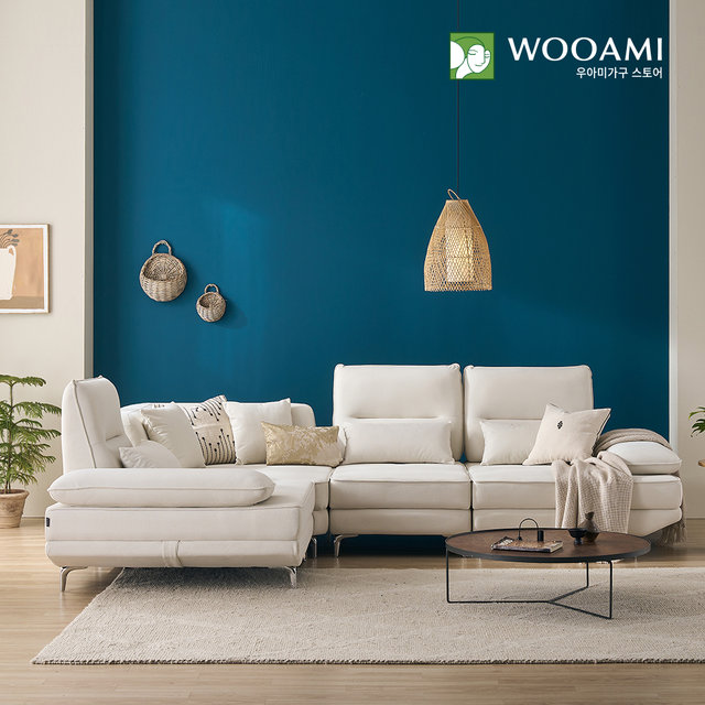 [착불] 베로니카 6인 코너형 스윙 갤럭시 패브릭 소파 2color