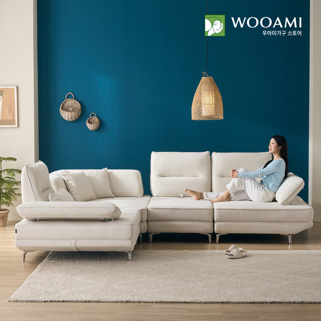 [착불] 베로니카 6인 코너형 스윙 갤럭시 패브릭 소파 2color