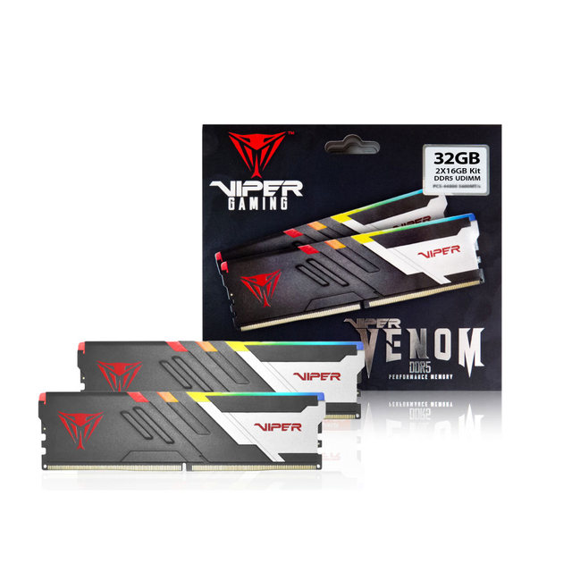 패트리어트 DDR5 32G PC5-52800 CL34 VIPER VENOM RGB 6600MHz 16Gx2 듀얼패키지 파인인포 (하이닉스 칩 내장)