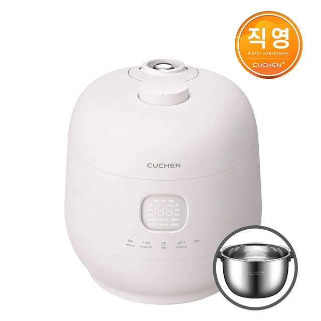 [고효율가전] 쿠첸 Brain 블라썸 화이트 풀스텐 듀얼프레셔 6인용 IH전기압력밥솥 CRH-TWS0610BW