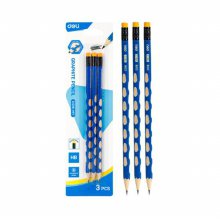 DELI EC016 이지그립 블루 육각 연필 HB 3입 블리스터