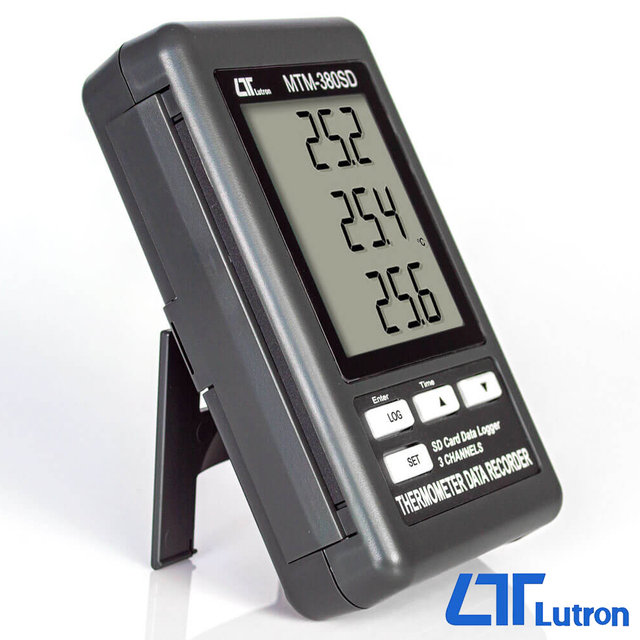 LUTRON 루트론 계측기 3채널 온도측정기 엑셀 데이터 추출 MTM-380SD 3점 온도측정