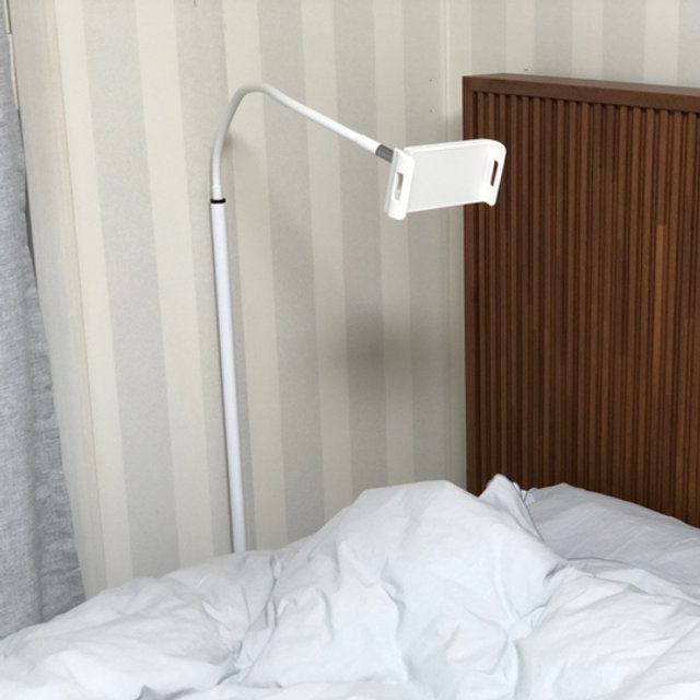 보스위즈 침대 태블릿 핸드폰 아이패드 스탠드 논슬립패드 대형 자바라 거치대 BOS-BJ7 화이트