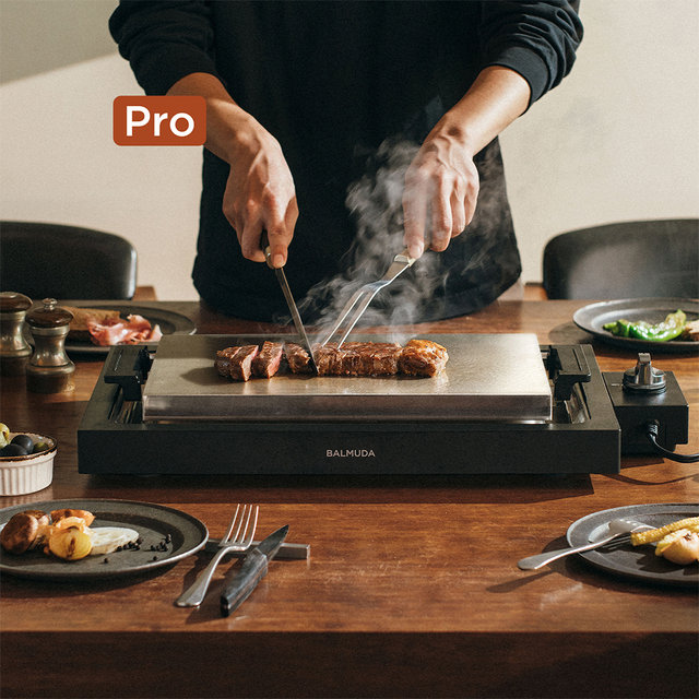 [전용가방 증정] [공식수입원]발뮤다 더 플레이트 프로+그리들&커버+타코야키플레이트 K10B-BK