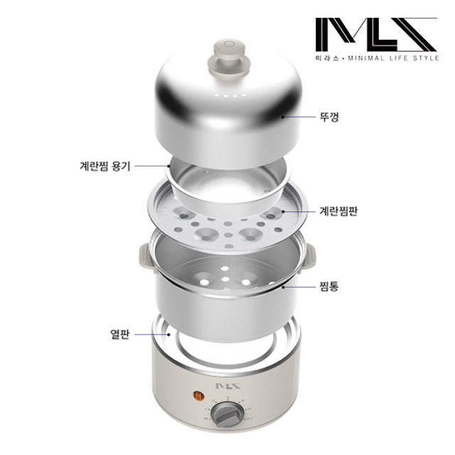  FULL 스텐 2단 계란찜기 멀티쿠커 전기찜기 MS-600SA