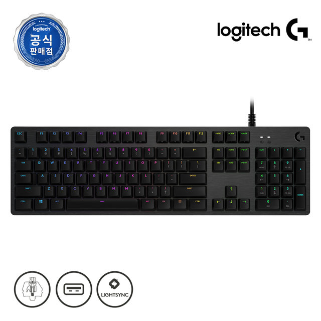코리아 정품 G512 기계식 게이밍키보드 GX BLUE 클리키(청축)