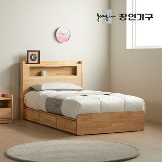 [비밀특가] 케트렌 원목 LED헤드 수납 침대 SS +포켓매트