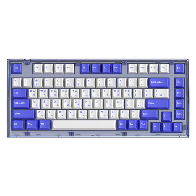 AG75 가스켓 마운트 무선 기계식 키보드 (블루, 넌클릭)