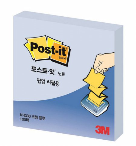 3M 포스트-잇 팝업리필 KR-330 크림블루(76x76mm)