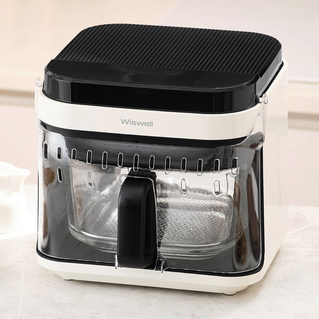 글로시업 저소음 에어프라이어 5.5L 유리 글라스 바스켓 프라이기 WTA8550