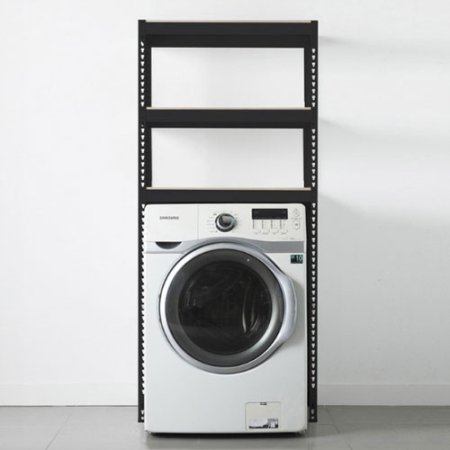 [택배배송,별도설치X] 스피드랙 세탁기선반 (W800xD600xH1800) 3.5단 (블랙)