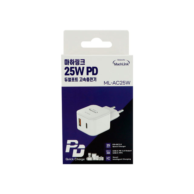 마하링크 PD 25W PPS 듀얼 고속 충전기 ML-AC25W
