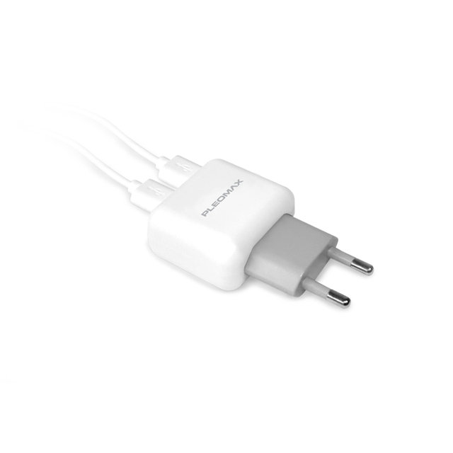 플레오맥스 USB 2포트 가정용 충전기 C타입 케이블 포함