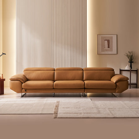 클레어 4인 헤드레스트 전체 통가죽 소파