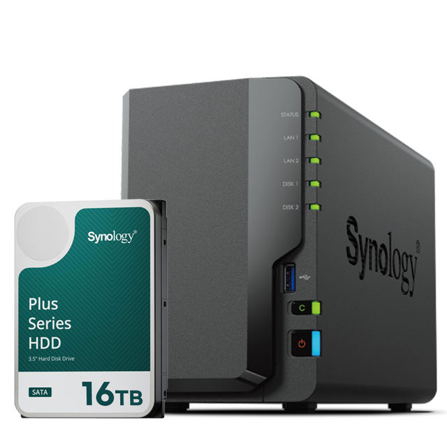 시놀로지 나스 DS224+2Bay NAS HAT3310 16TBX1 하드디스크 합본