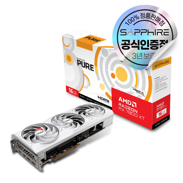 SAPPHIRE 라데온 RX 7800 XT PURE OC D6 16GB [오늘출발/안전포장]