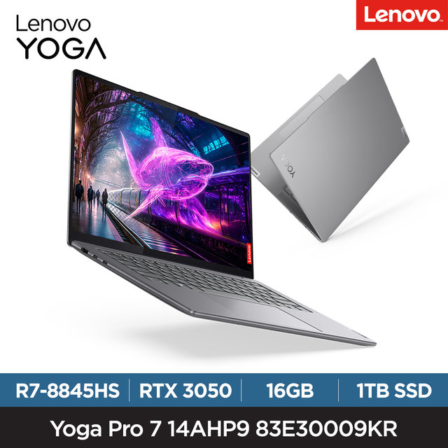 YOGA Pro 7 14AHP9 83E30009KR (R7 8845HS/ RTX3050/ 14.5 2.5K Touch/ 16GB/ 1TB/ DOS)