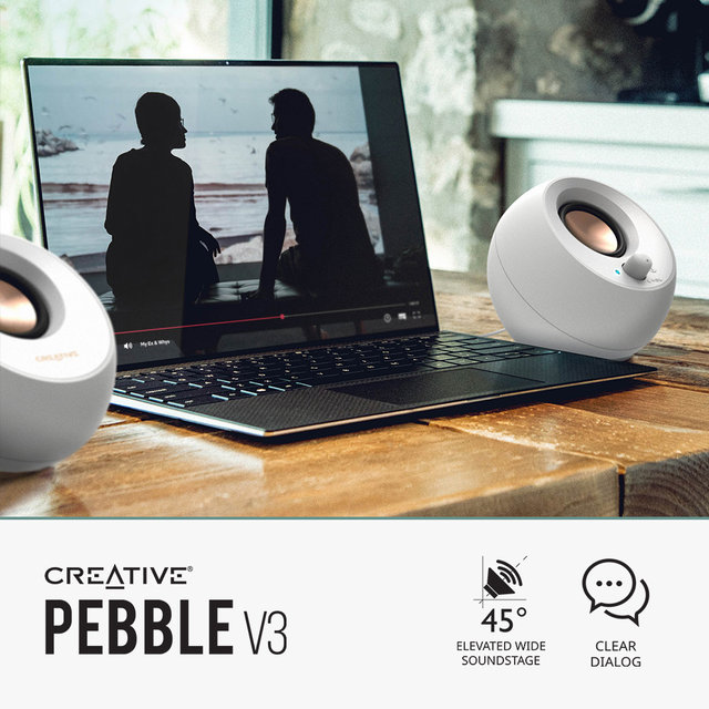 [크리에이티브] PEBBLE V3 블루투스 지원 스피커 (화이트)