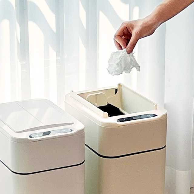 스마트 자동 센서 냄새차단 기저귀 쓰레기통 20L 대용량 종량제 호환 인테리어 휴지통 날개형