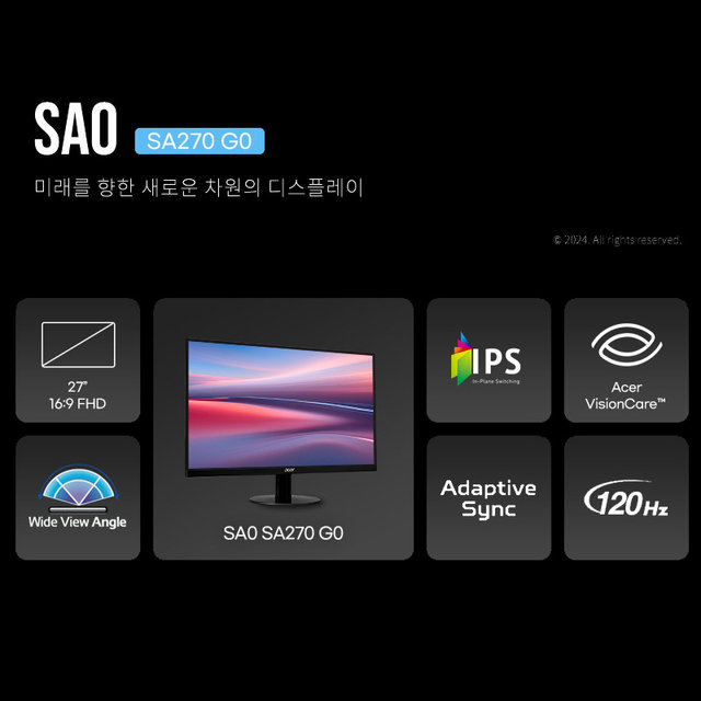 [한성] 에이서 SA270 G0 IPS 120Hz 68.58cm 27 모니터 (일반)