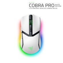 [레이저코리아] 코브라 프로 화이트 웨이코스정품 무선동글 포함 무선게이밍마우스 Cobra