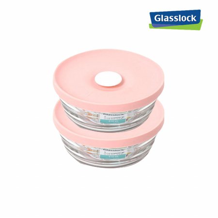 글라스락 쿠킹볼 밀폐용기 전자레인지 냉동밥보관용기 310ml 핑크 2개