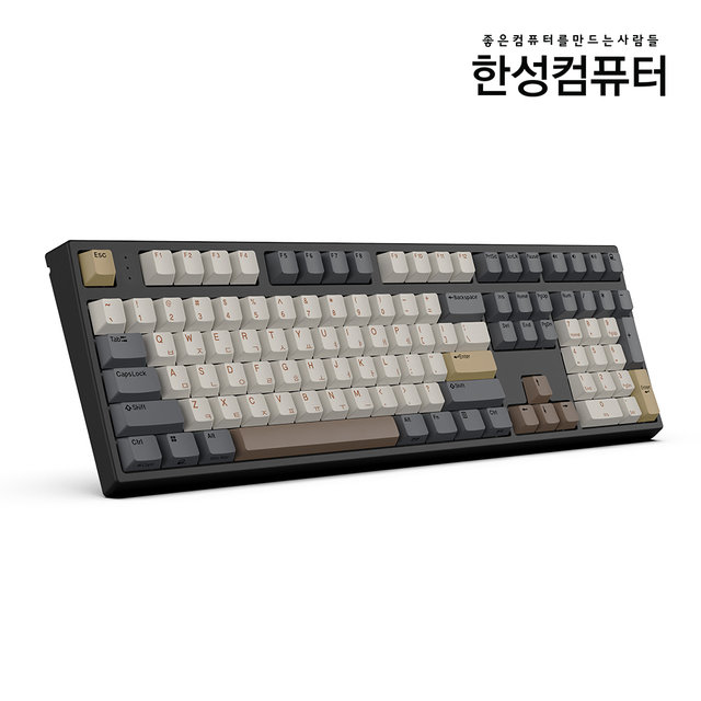 한성컴퓨터 GK787SE OfficeMaster 기계식 토독 [모카 코코아 35g] 풀배열 저소음 윤활 사무용 키보드