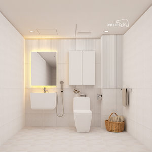 [웨딩페어 단독혜택]대림바스 코지스퀘어 LED사각거울 욕실장 소형욕실 리모델링