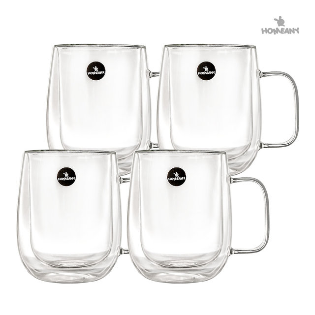 홈애니 돌체 이중 내열 유리컵 500ml 4개 세트