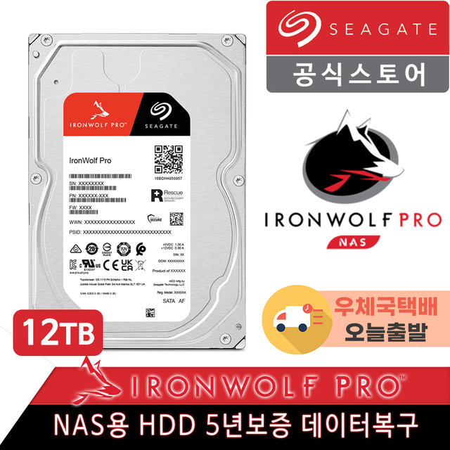  씨게이트 Ironwolf Pro HDD ST12000NT001 하드디스크 12TB