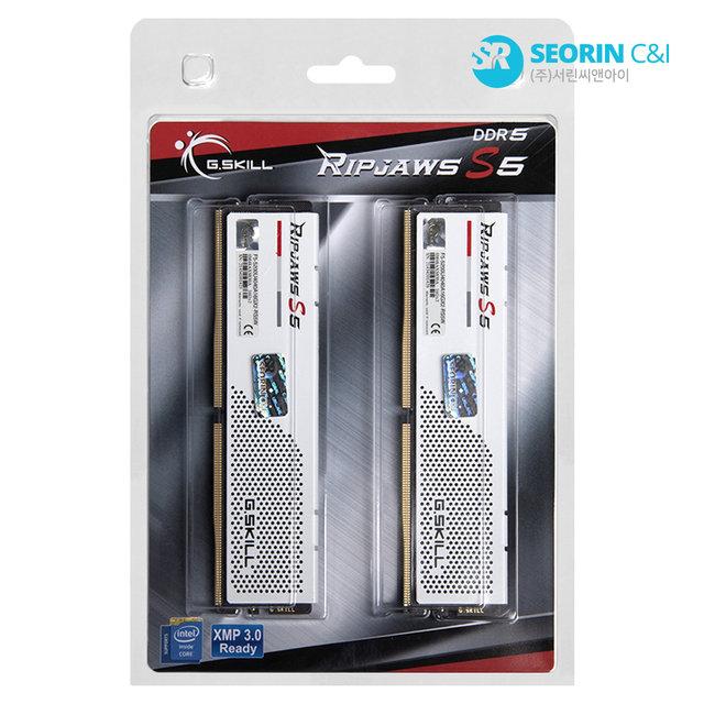 [서린공식] G.SKILL DDR5-5200 CL40 RIPJAWS S5 J 화이트 패키지 32GB(16Gx2)