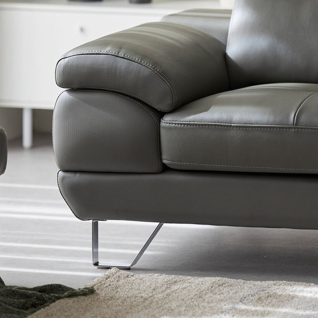 [비밀특가] 베스테 천연면피 가죽 4인 소파+스툴