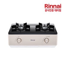 린나이 2구 가스레인지 RT-1050I AA건전지 자동화력조절센서 매트샌드 베이지