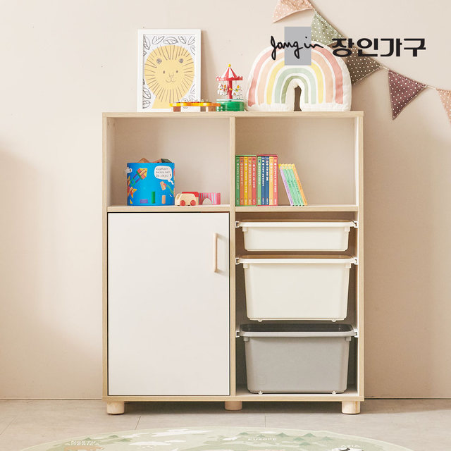 [비밀특가] 뉴피터 950폭 4단 장남감정리함 수납교구장 + 원목발