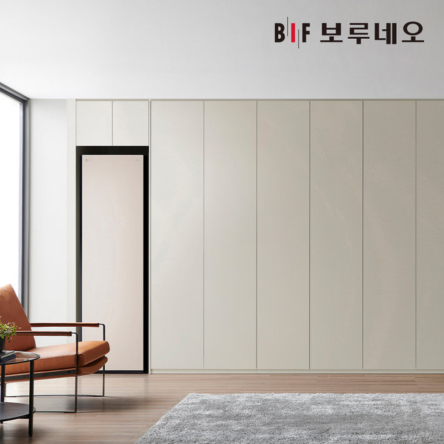 E0 스타일러 무몰딩 붙박이장 300cm 10자