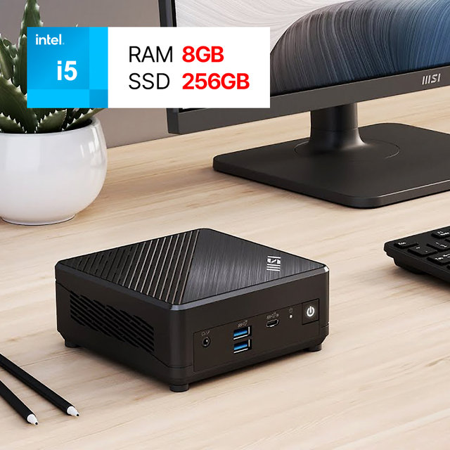 MSI 고사양 미니pc Cubi5 12M 인텔 i5 베어본 컴퓨터 본체 사무용 주식용 (RAM 8GB + SSD 256GB)