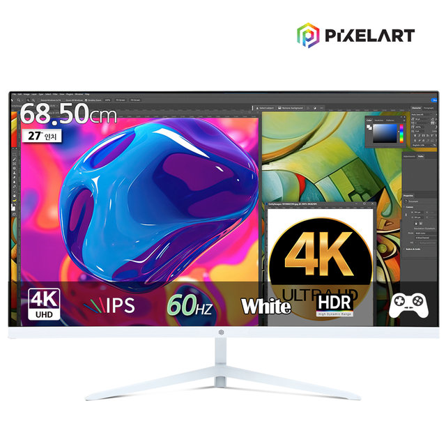 픽셀아트 PIXELART PAU2711W 화이트 무결점 UHD 4K 모니터
