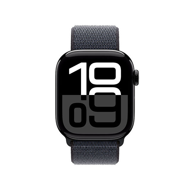 애플워치10 42mm, GPS(제트블랙 알루미늄, 잉크 스포츠 루프, Regular)-[MWWG3KH/A]