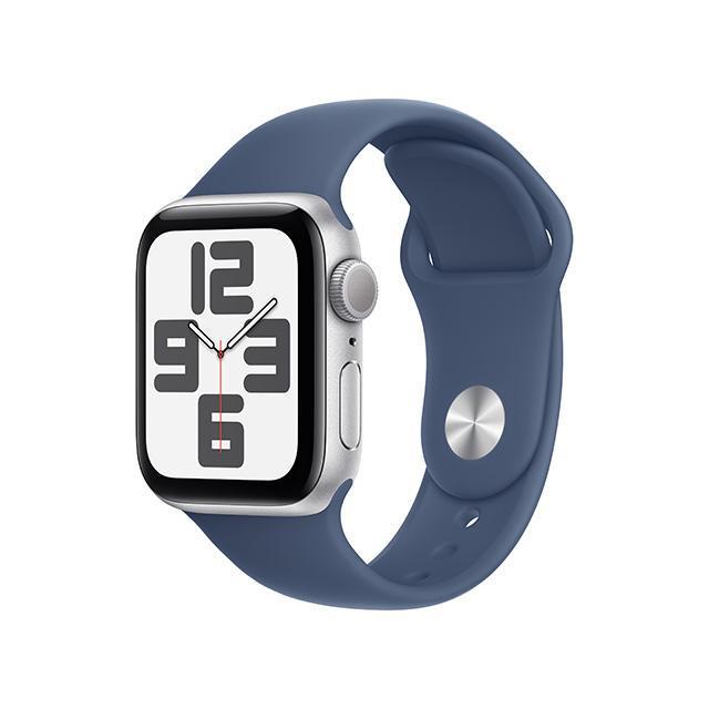 [여름방학 행사] 애플워치SE 40mm, GPS (실버 알루미늄, 데님 스포츠밴드, M/L)-[MXED3KH/A]