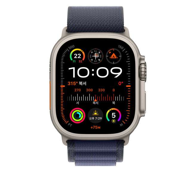 49mm 네이비 알파인 루프 - L - 내추럴 티타늄 마감 - [MXN03FE/A]